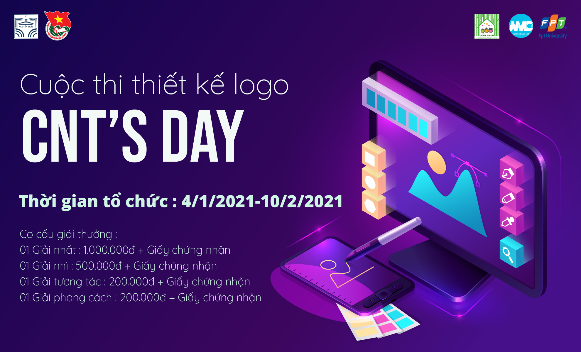 Tổng kết và công bố giải thưởng cuộc thi thiết kế logo ngày hội Chuyên Nguyễn Trãi “CNT’S DAY”